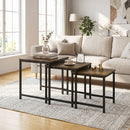 Nesting Tables Set of 3 with Faux Marble Top and Metal Frame