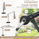 10 Feet Solar Offset Hanging Umbrella with Base and LED Lights
