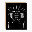 Feminist Dad For The Win Greeting Card in Black | 4.5" x 5.3" Blank Card