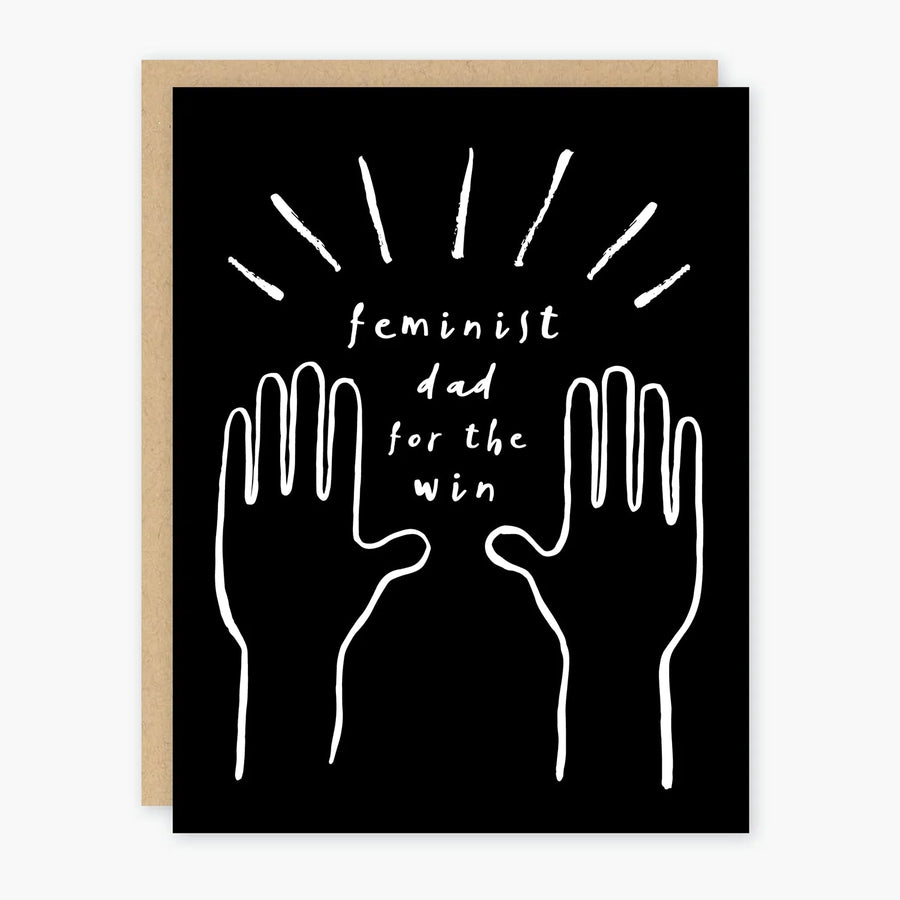 Feminist Dad For The Win Greeting Card in Black | 4.5