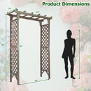Garden Arch with Gate 85" Tall Wood for Climbing Plants