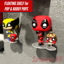 Floating Shelf for Pop & Buddy | Out of box shelves for 4" Funko Pops with miniature Buddy or Sidekick