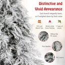 4.5/6/7 Feet Pre-Lit Snow Flocked Christmas Tree with Warm White LED Lights