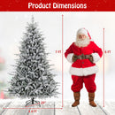 7 Feet Flocked Christmas Tree with 8 Lighting Modes and Multi-Color LED Lights