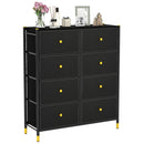 8-Drawer Fabric Dresser with Metal Frame and Storage Bins