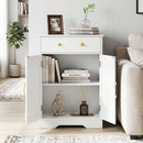 Floor Storage Cabinet with Drawer and Adjustable Shelf