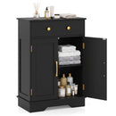 Floor Storage Cabinet with Drawer and Adjustable Shelf