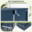 Floor Storage Cabinet with Doors Modern Buffet Sideboard with Drawer and Adjustable Shelf-Navy Blue