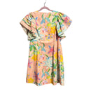 Floral Printed Dress in Blush | V Neckline Button Down Mini Dress