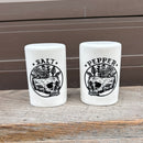 Floral Skull Tattoo Style Art Salt and Pepper Shakers | Food-Safe Ceramic Seasoning Dispensers