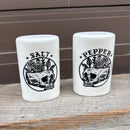 Floral Skull Tattoo Style Art Salt and Pepper Shakers | Food-Safe Ceramic Seasoning Dispensers