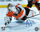 Carter Hart Philadelphia Flyers Diving Save vs. Canucks Autographed NHL Hockey Photo