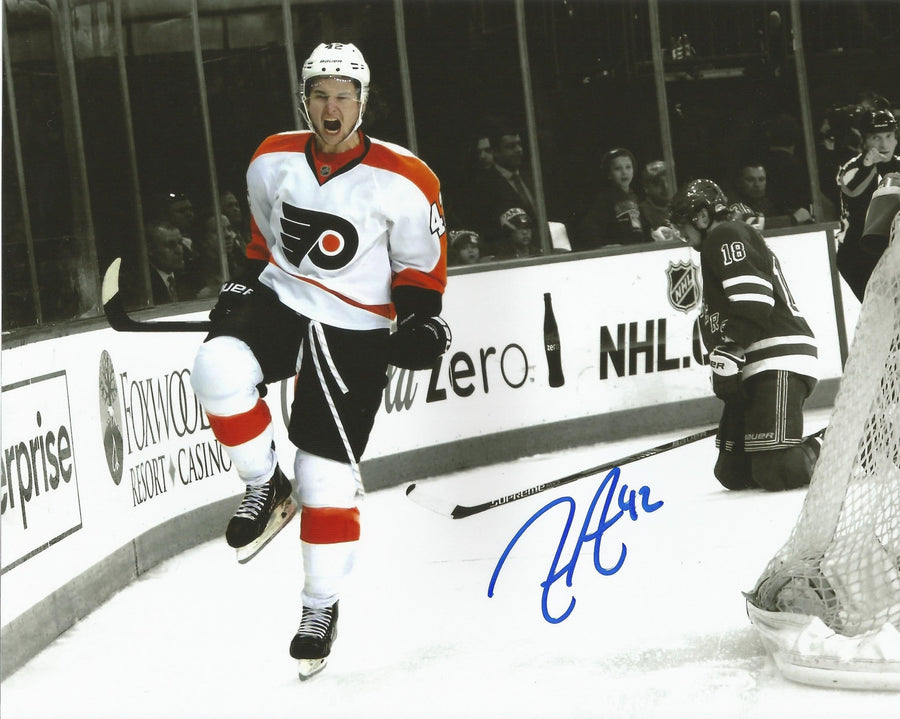 Jason Akeson 2013-14 Playoffs Autographed Philadelphia Flyers 8