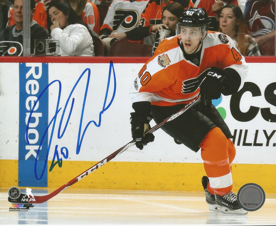 Jordan Weal in Action Autographed Philadelphia Flyers Hockey Photo