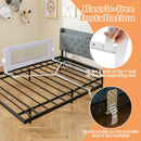 Foldable Bed Rail with Swing Down Design - Light Gray