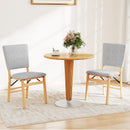 Foldable Dining Chair Set of 2 Armless Kitchen Chair with Padded Seat and Tilt Backrest