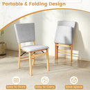 Foldable Dining Chair Set of 2 Armless Kitchen Chair with Padded Seat and Tilt Backrest