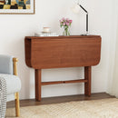 Foldable Dining Table for 2-4 People with Rubber Wood Legs for Small Space
