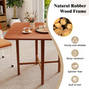 Foldable Dining Table for 2-4 People with Rubber Wood Legs for Small Space