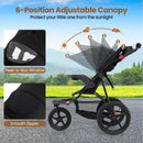 Foldable Jogging Stroller with Detachable Tray and Air-Filled Rubber Tires