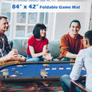 Portable 84 x 42 Inch 10-Player Foldable Padded Poker Table Top