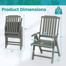 Foldable Patio Chair All-Weather HDPE Outdoor Dining Chair with Armrest