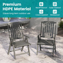Foldable Patio Chair All-Weather HDPE Outdoor Dining Chair with Armrest