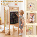 Foldable Toddler Tower with 2-Step Stool and Safety Net for 3+ Years Old