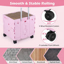 Foldable Utility Cart on 4 Rotate Wheels with Cup Holder