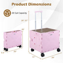 Foldable Utility Cart on 4 Rotate Wheels with Cup Holder