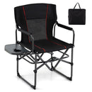 Folding Camping Chair with Side Table and Cup Holder with Carrying Bag