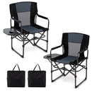 Folding Camping Chair with Side Table and Cup Holder with Carrying Bag