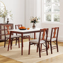 Folding Chairs Set of 2 Upholstered Dining Chairs with Comfy Padded Seats-Brown