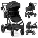 3-in-1 Folding Convertible Newborn Stroller with Detachable Bassinet