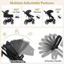 3-in-1 Folding Convertible Newborn Stroller with Detachable Bassinet