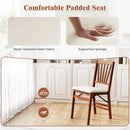Folding Dining Chairs Set of 2 with Padded Seat and Rubber Wood Frame