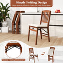 Folding Dining Chairs Set of 2 with Padded Seat and Rubber Wood Frame