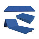 4-Panel PU Leather Folding Exercise Mat with Carrying Handles