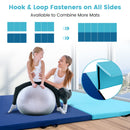 4-Panel PU Leather Folding Exercise Mat with Carrying Handles