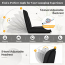Folding Floor Chair Convertible Lazy Chair with 14-Poistion Adjustable Backrest