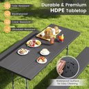 Folding Picnic Table Set with Metal Frame and All-Weather HDPE Tabletop Umbrella Hole
