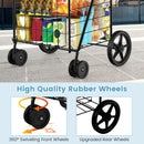 Folding Shopping Cart for Laundry with Swiveling Wheels and Dual Storage Baskets