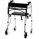 Adjustable Aluminum Walker with Wheels and Brakes