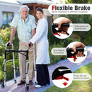 Adjustable Aluminum Walker with Wheels and Brakes