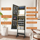 Free Standing Full Length Jewelry Armoire with L
