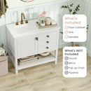 Freestanding Bathroom Vanity Unit with Basin Floor Storage Cabinet-White
