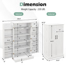 Freestanding Buffet Cupboards Sideboard with 2 Doors and Anti-Tipping Devices-White