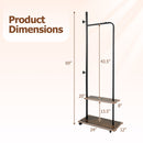 Freestanding Clothing Rack with Wheels and Storage Shelves for Entryway and Bedroom