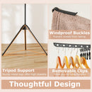 3-Tier Tripod Freestanding Folding Clothes Drying Rack with 24 Clips-Black