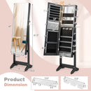 Freestanding Jewelry Cabinet with Full Length HD Mirror